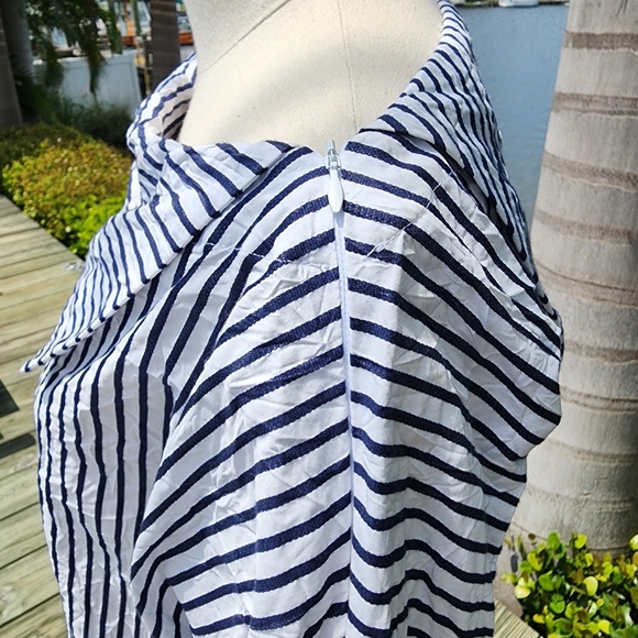 Finley Nautical Sailor Stripe Portrait Collar Spectator Dress Sz XS - Picture 7 of 13